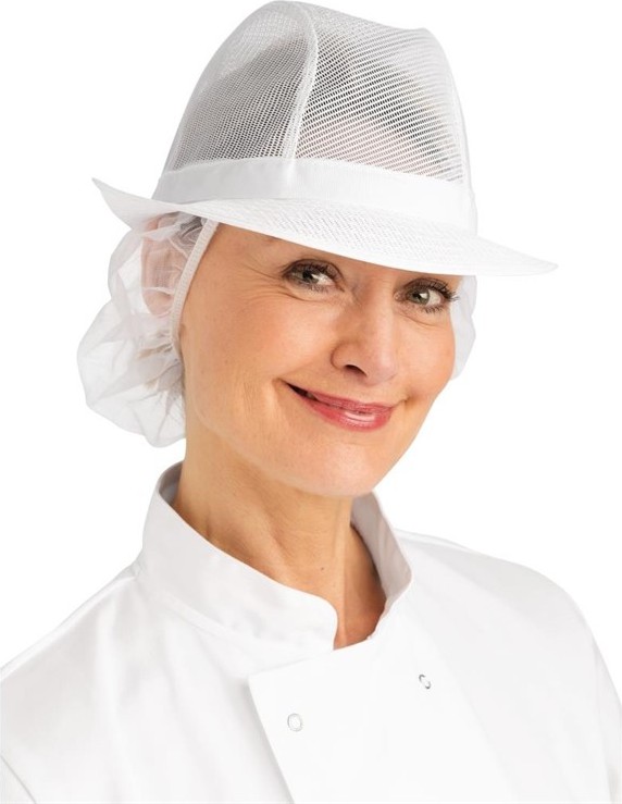  Gastronoble Trilby Hat with Net Snood White 
