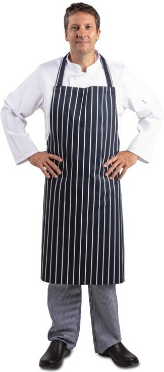  Whites Butchers Apron   Navy Stripe Extra Large 