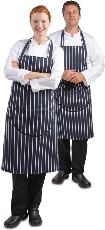  Whites Butchers Apron   Navy Stripe Extra Large 