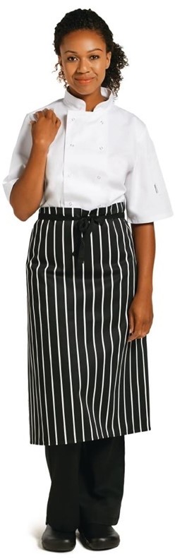  Whites Butchers  Waist Apron Black and White Stripe 