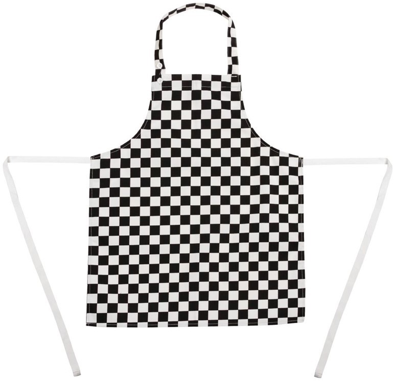  Whites Childrens Bib Apron Big Black and White Check 