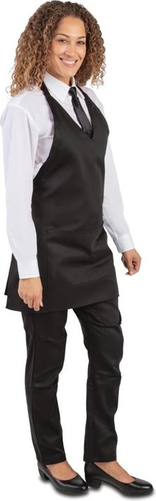  Whites V Neck Service Apron Black 