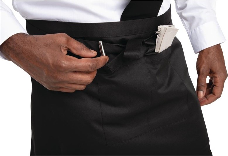  Whites Short Bistro Apron Black 