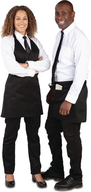  Whites Short Bistro Apron Black 