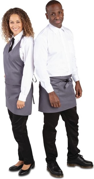  Whites Short Bistro Apron Charcoal 