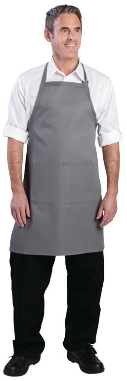  Chef Works Bib Apron Grey 