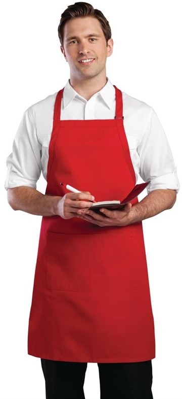  Chef Works Bib Apron Red 