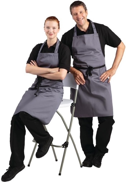  Whites Polycotton Bib Apron Charcoal 