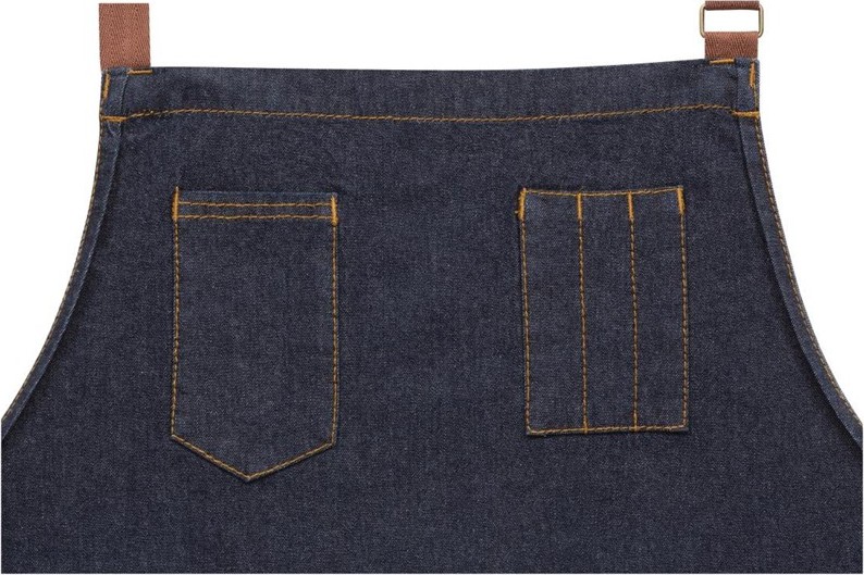  Chef Works Memphis Bib Apron Indigo 