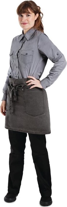  Chef Works Dorset Antique Half Bistro Apron Pewter 