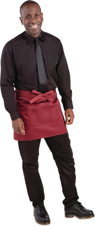  Whites Short Bistro Apron Burgundy 