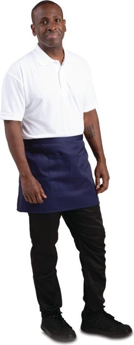  Whites Short Bistro Apron Navy Blue 