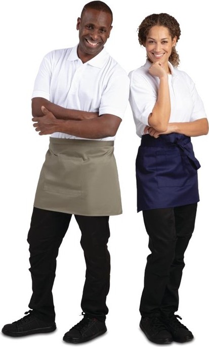  Whites Short Bistro Apron Navy Blue 