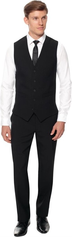 Gastronoble Men's Black Waiting Trouser Regular Leg 36" 