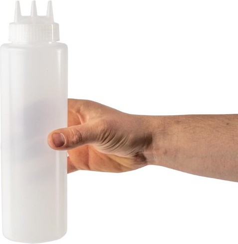  Vogue Clear 3 Nozzle Squeeze Bottle 36oz 