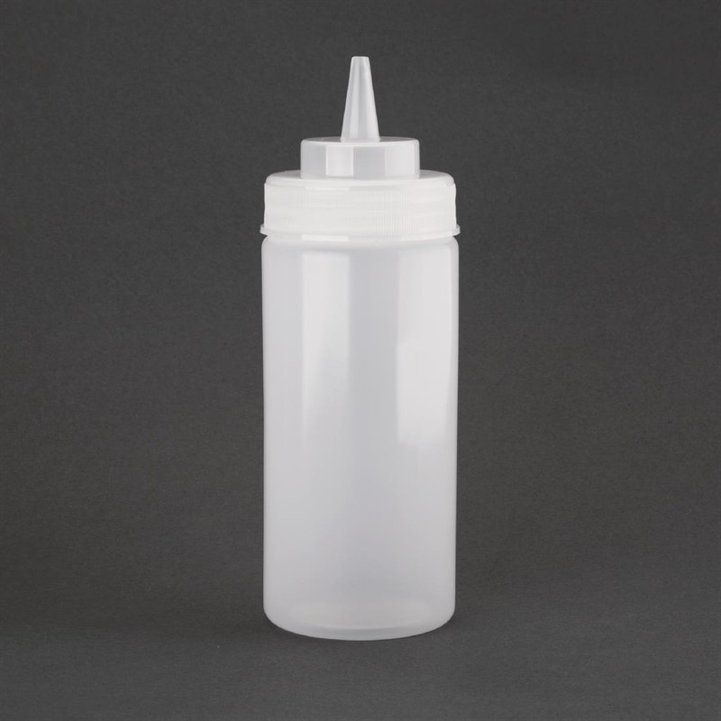  Vogue Clear Wide Neck Squeeze Sauce Bottle 16oz 