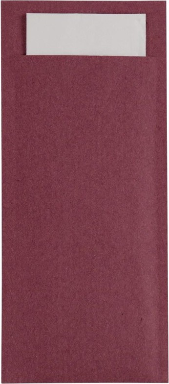  Europochette Burgundy Cutlery Pouch with White Napkin (Pack of 500) 