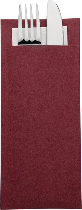  Europochette Burgundy Cutlery Pouch with White Napkin (Pack of 500) 