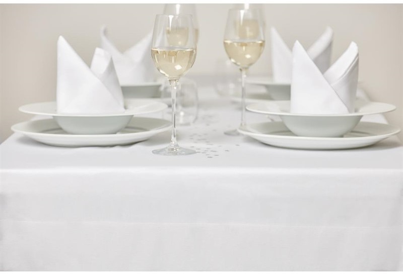  Mitre Luxury Satin Band Napkins Cotton White (Pack of 10) 