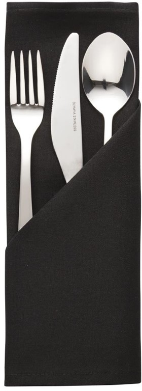  Mitre Essentials Occasions Polyester Napkins Black (Pack of 10) 