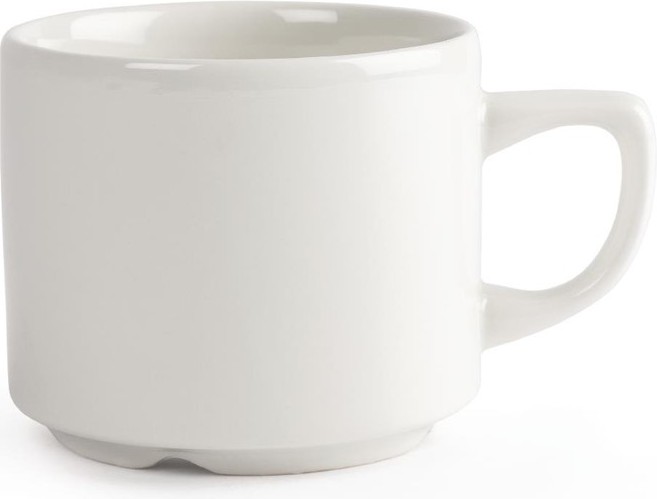 Churchill Plain Whiteware Stacking Maple Tea Cups 199ml (Pack of 24) 