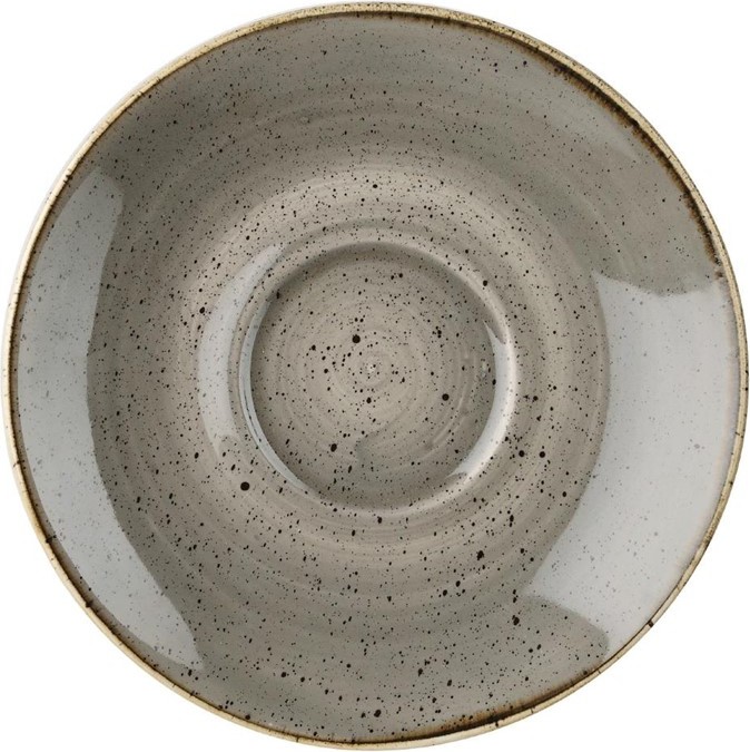  Churchill Stonecast Round Cappuccino Saucers Peppercorn Grey 158mm (Pack of 12) 
