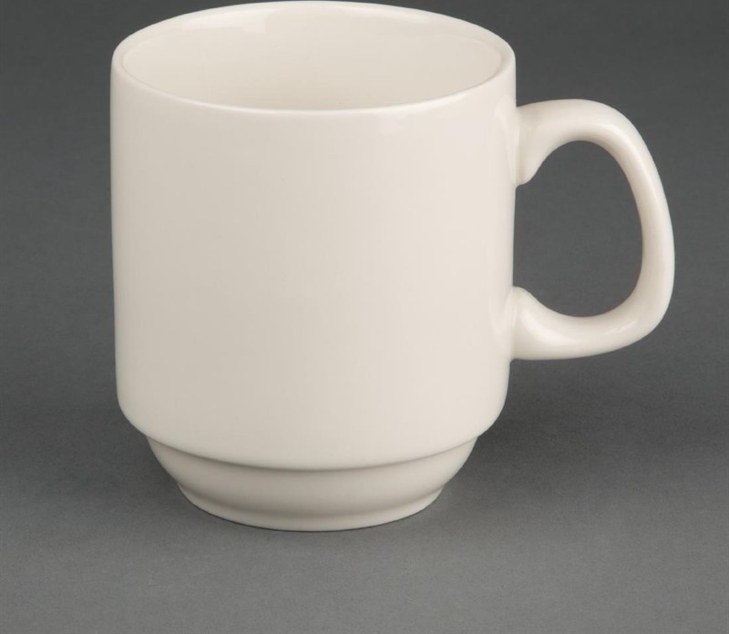  Olympia Ivory Stacking Mugs 285ml 10oz (Pack of 12) 