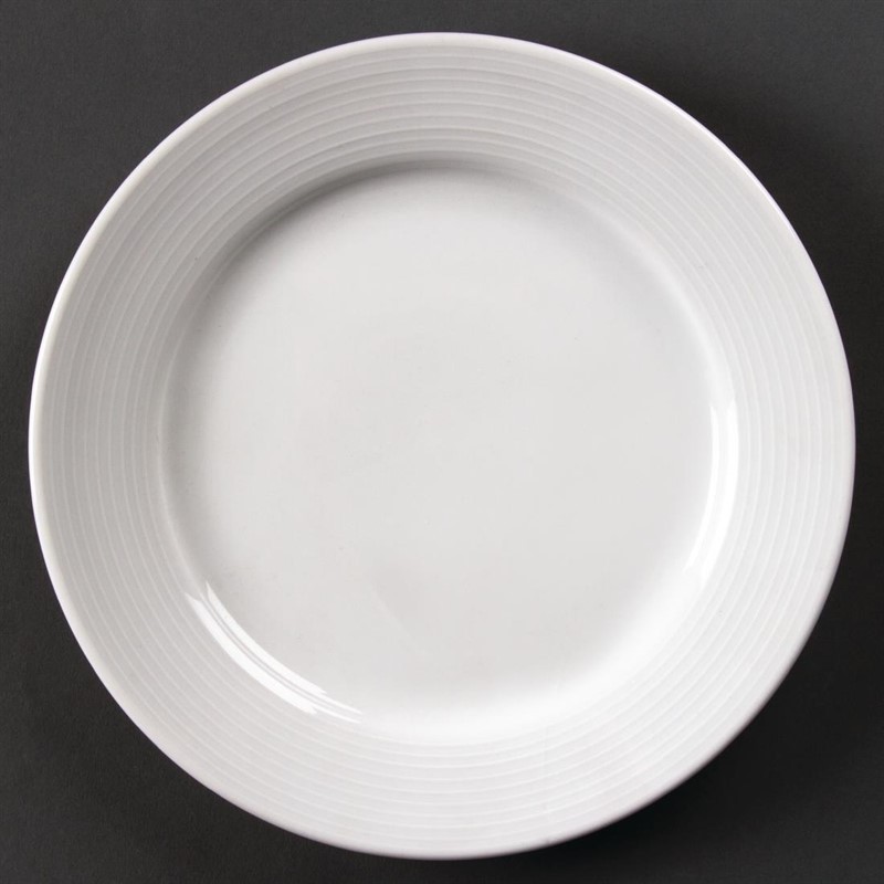  Olympia Linear Wide Rimmed Plates 200mm (Pack of 12) 