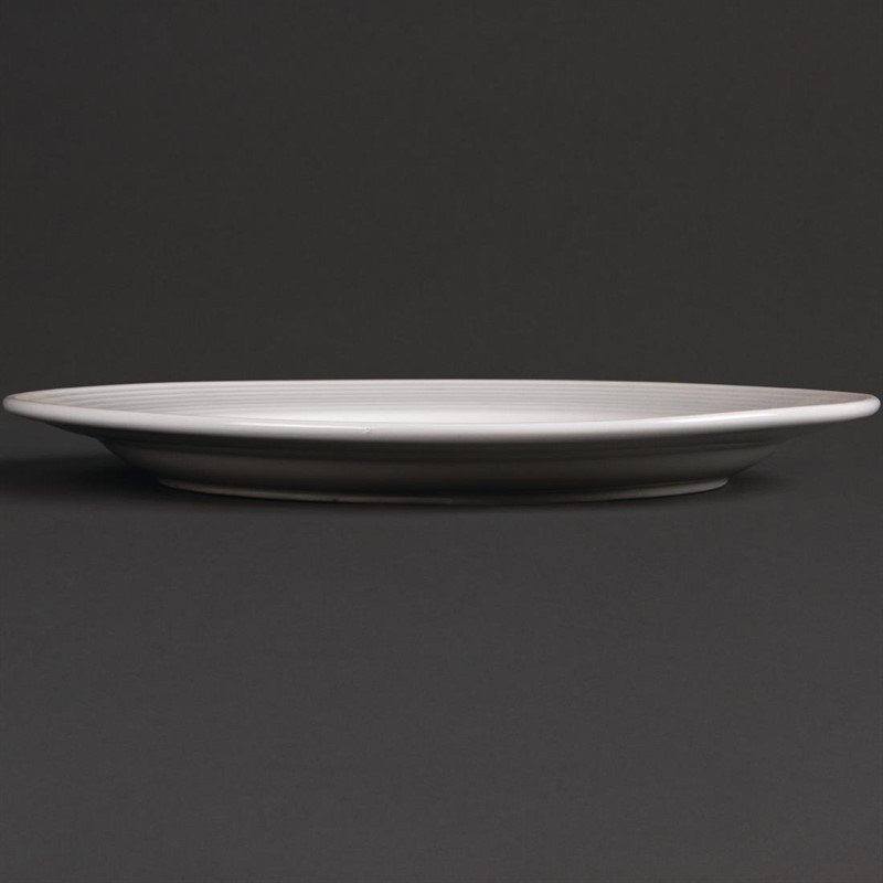  Olympia Linear Wide Rimmed Plates 250mm (Pack of 12) 
