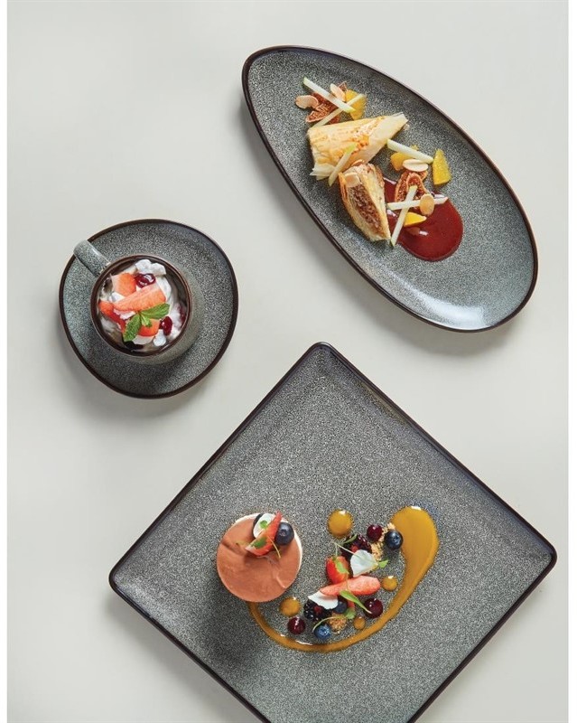  Olympia Mineral Leaf Plate 255mm (Pack of 6) 
