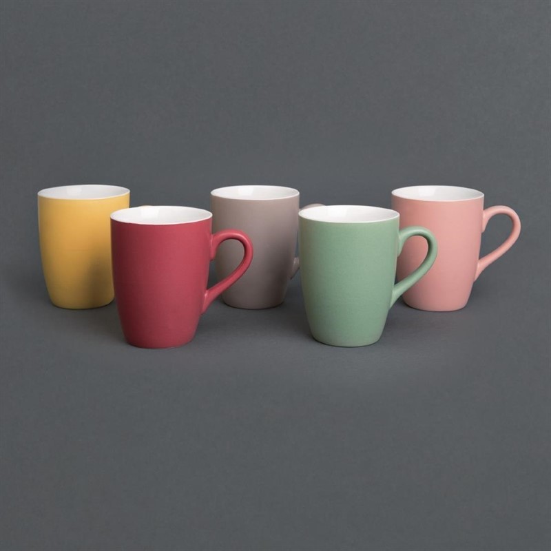  Olympia Matt Pastel Mug Grey 340ml (Pack of 6) 