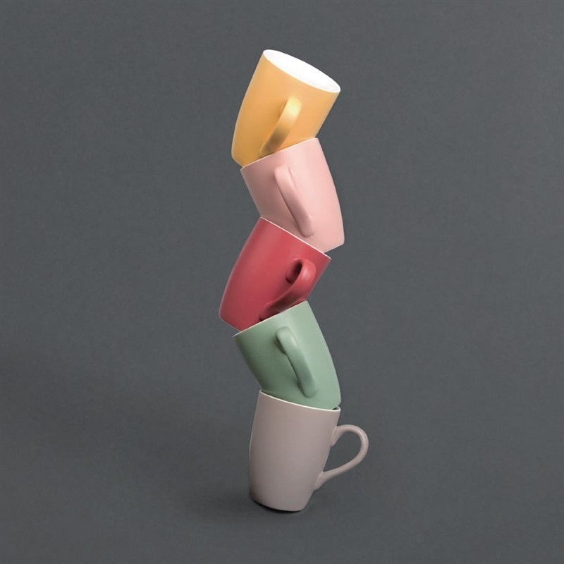  Olympia Matt Pastel Mug Grey 340ml (Pack of 6) 