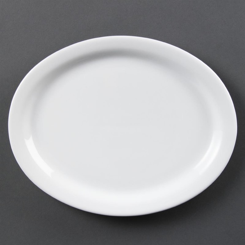  Olympia Whiteware Oval Platters 250mm (Pack of 6) 