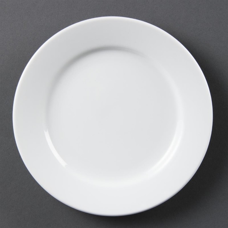  Olympia Whiteware Wide Rimmed Plates 165mm (Pack of 12) 