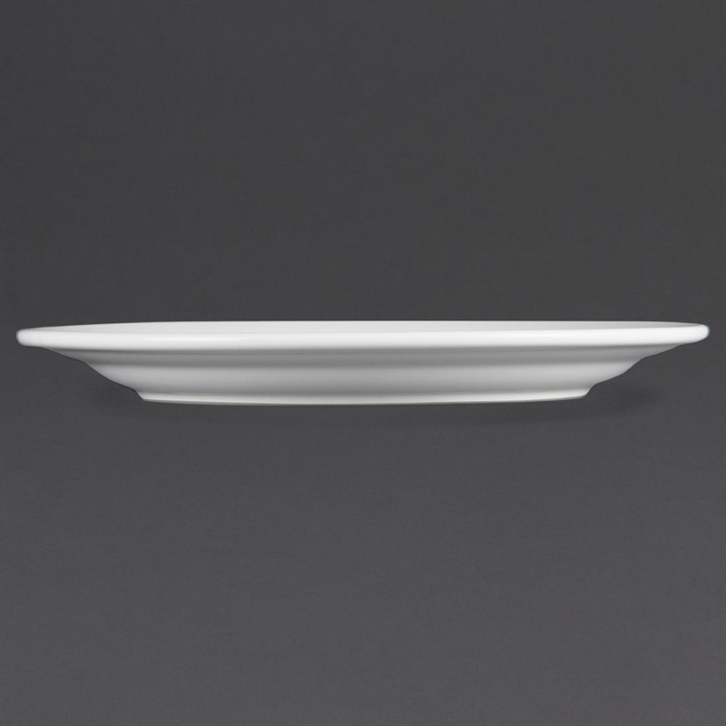  Olympia Whiteware Wide Rimmed Plates 250mm (Pack of 12) 