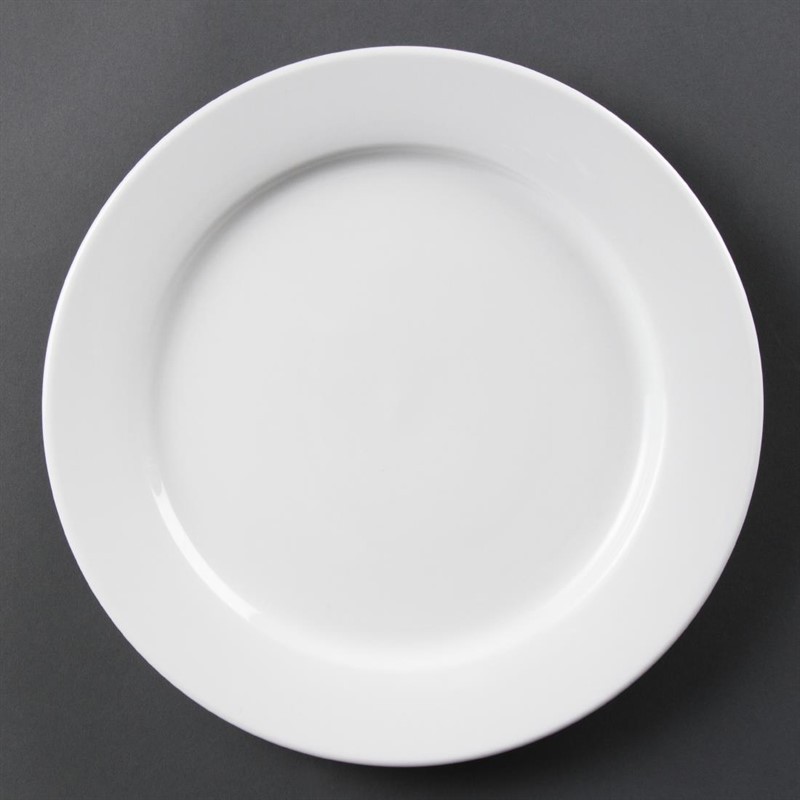  Olympia Whiteware Wide Rimmed Plates 280mm (Pack of 6) 
