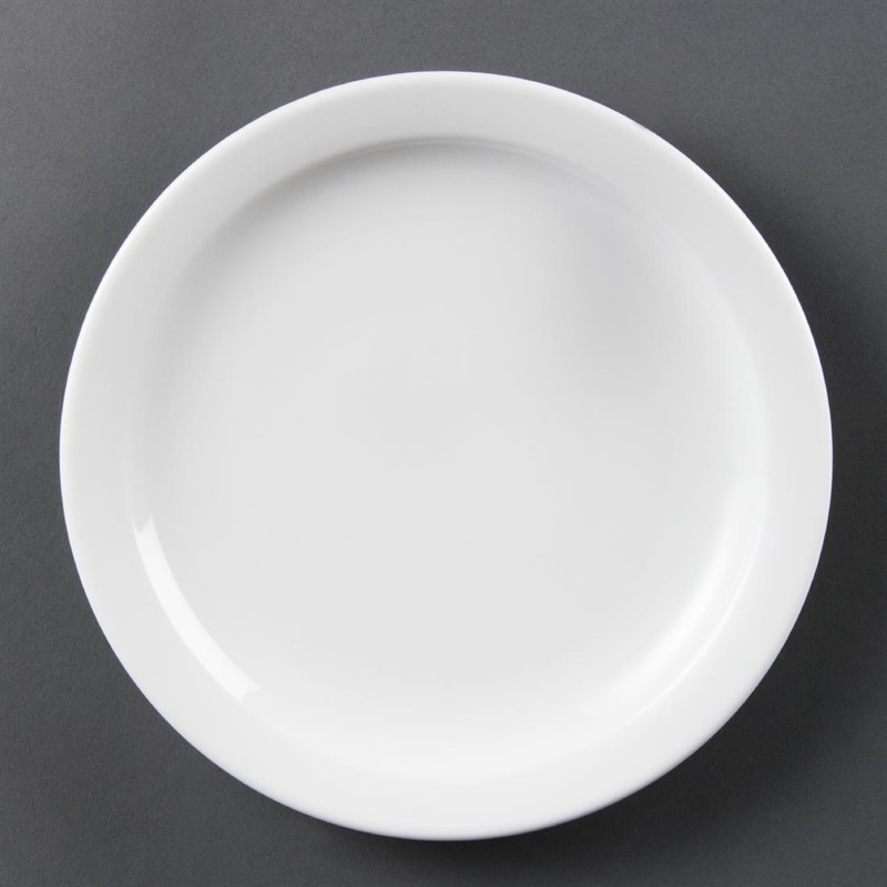  Olympia Whiteware Narrow Rimmed Plates 202mm (Pack of 12) 