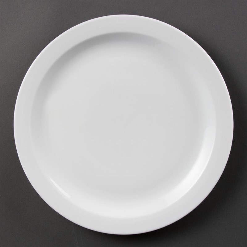  Olympia Whiteware Narrow Rimmed Plates 280mm (Pack of 6) 