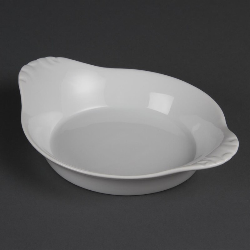  Olympia Whiteware Round Eared Dishes 220mm (Pack of 6) 