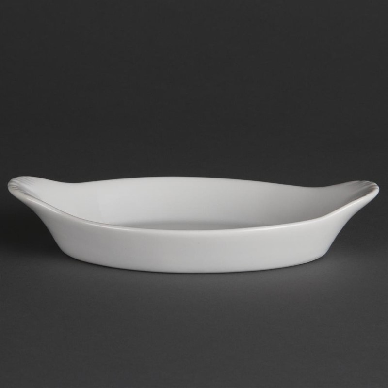  Olympia Whiteware Oval Eared Dishes 204mm (Pack of 6) 