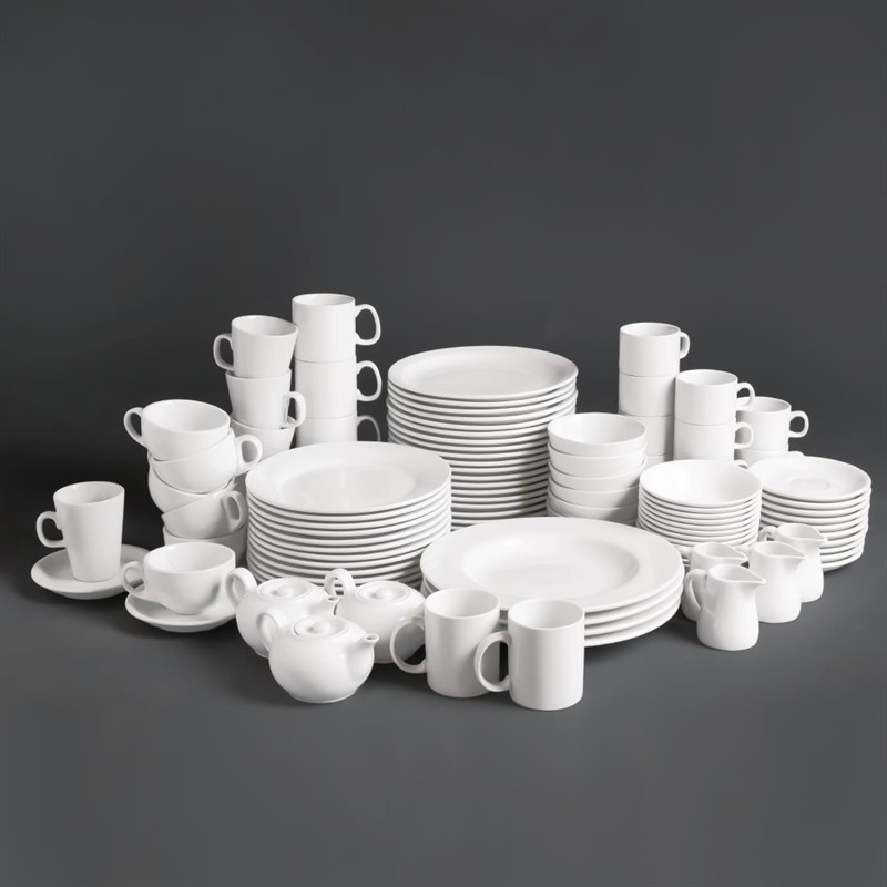 Olympia Whiteware Cappuccino Cups 284ml 10oz (Pack of 12) 