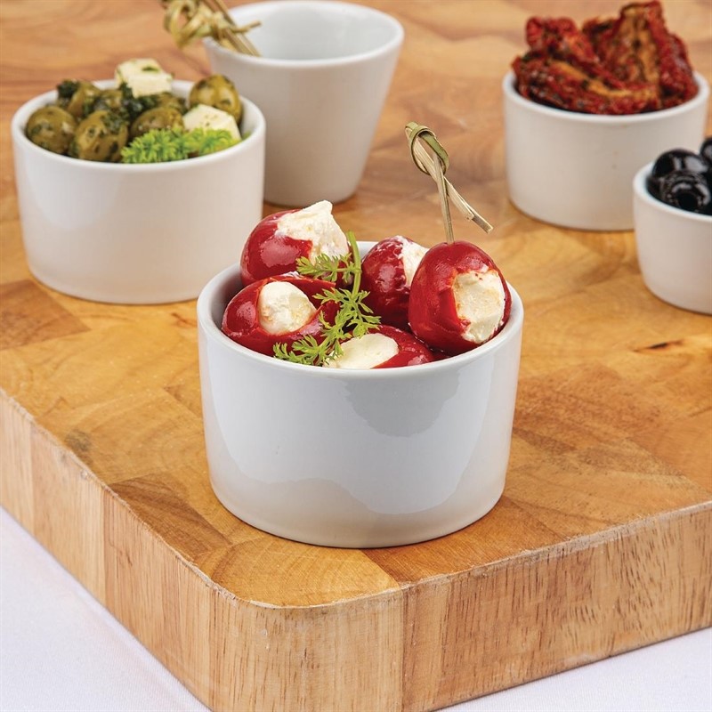  Olympia Whiteware Contemporary Ramekins 90mm (Pack of 12) 