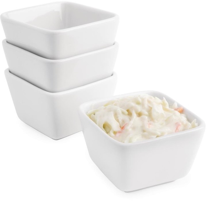  Olympia Whiteware Tall Square Mini Dishes 75mm (Pack of 12) 