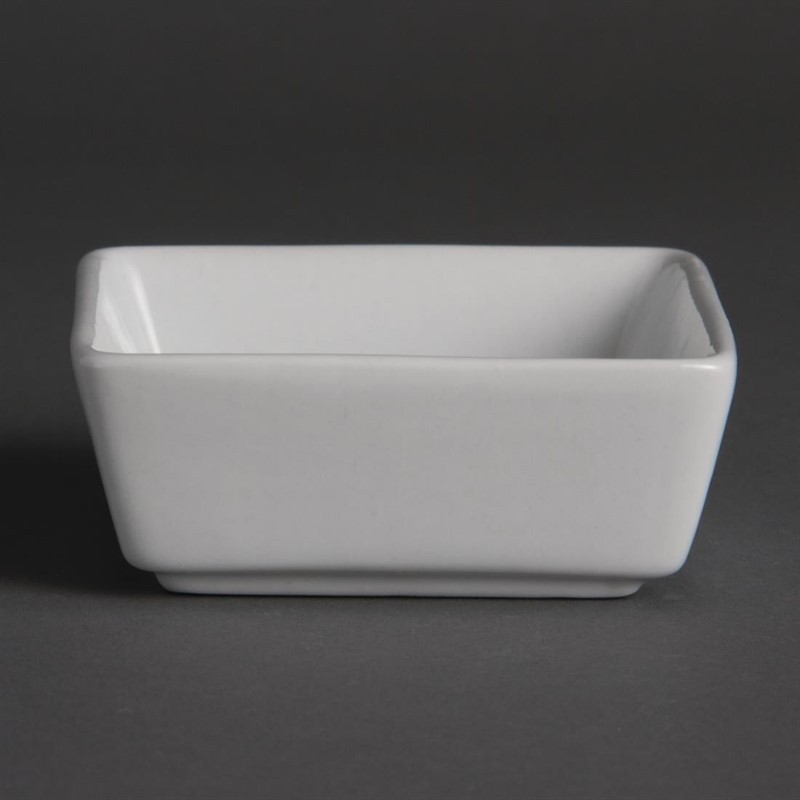  Olympia Mini Square Dishes 90ml 85mm (Pack of 12) 