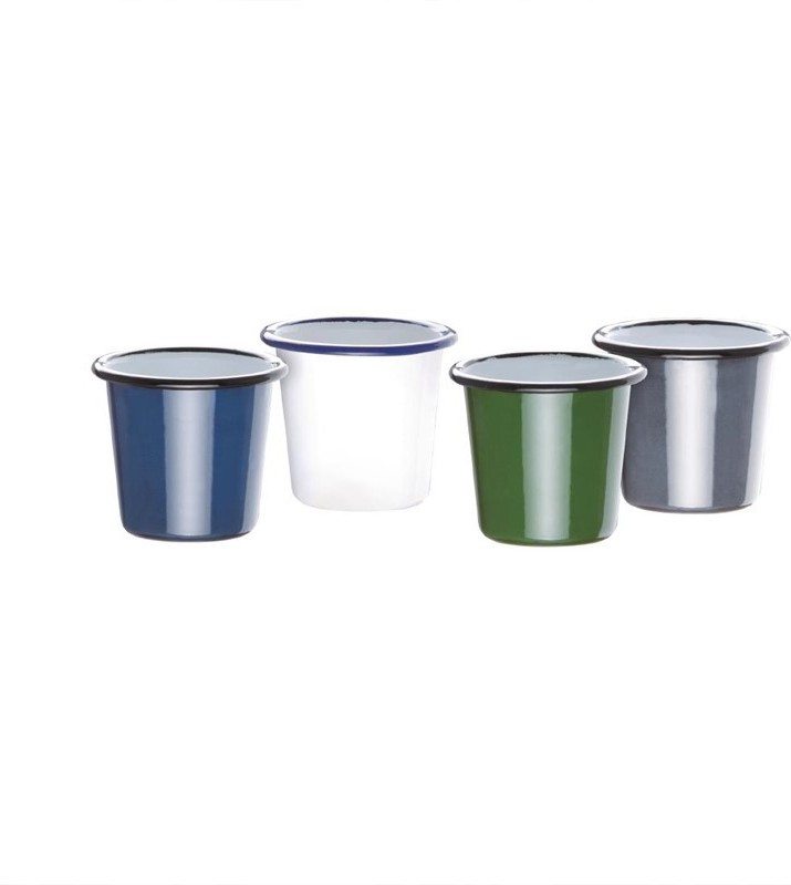  Olympia Enamel Sauce Cup White and Blue (Pack of 6) 
