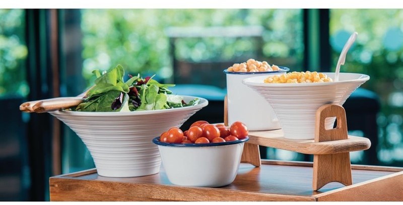  Olympia Enamel Pudding Bowls 155mm (Pack of 6) 