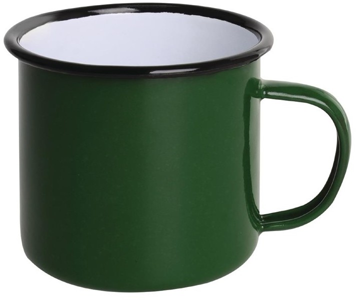  Olympia Enamel Mugs Green 350ml (Pack of 6) 