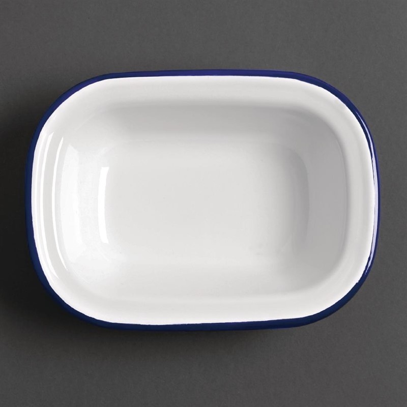  Olympia Enamel Pie Dishes Rectangular 180 x 135mm (Pack of 6) 