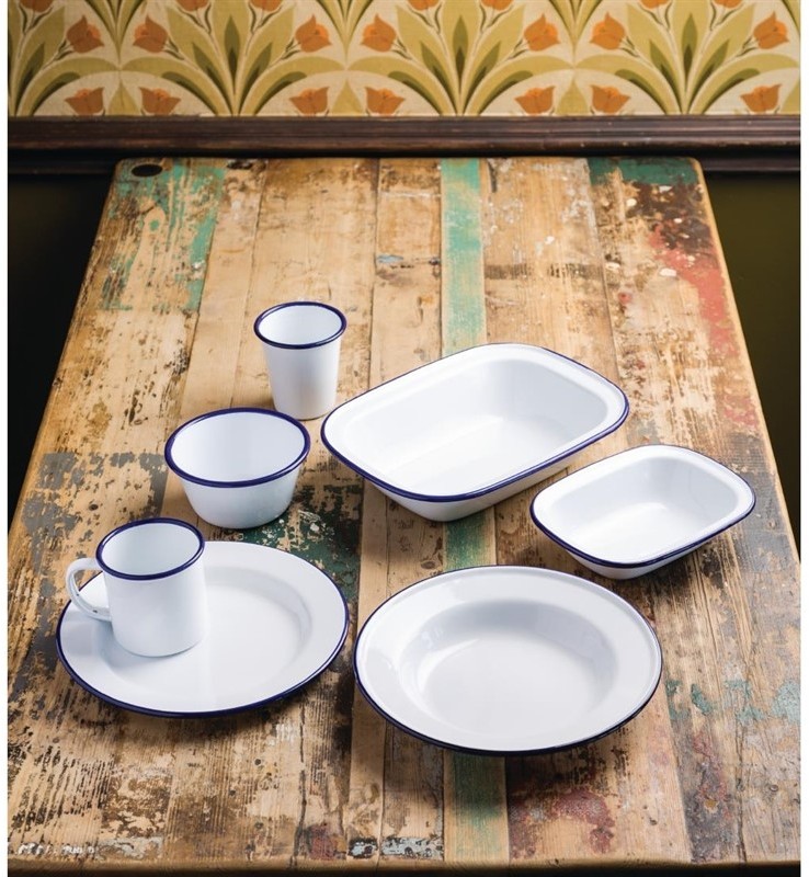  Olympia Enamel Dinner Plates 245mm (Pack of 6) 