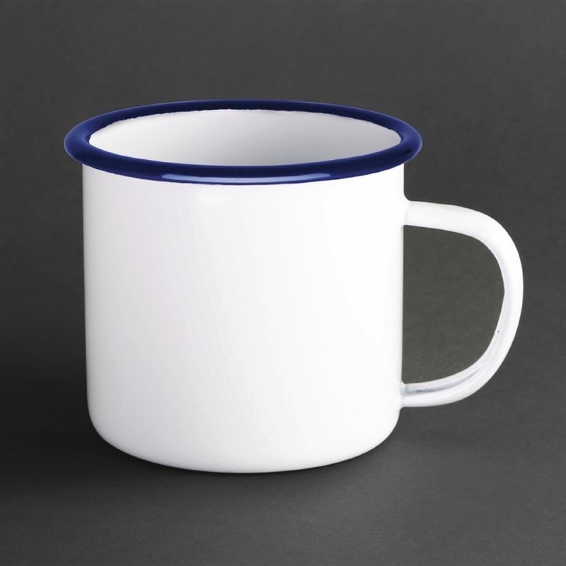 Olympia Enamel Mugs 350ml (Pack of 6) 